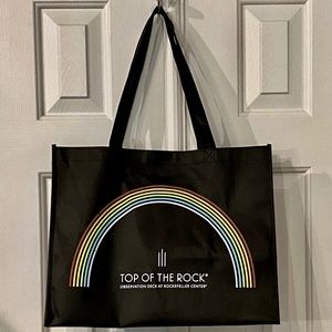 Rockefeller NYC souvenir reusable large shopping tote Top of the Rock Rainbow